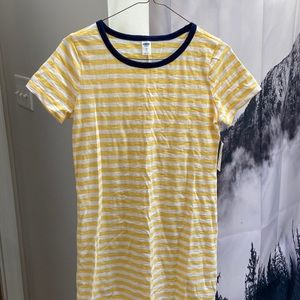 White Yellow T-shirt Dress